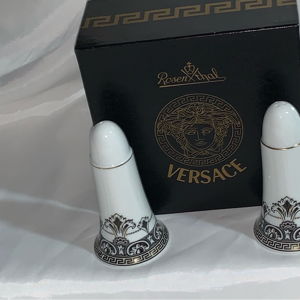 NIB authentic VERSACE x ROSENTHAL Marqueterie bone china SALT & PAPPER shakers